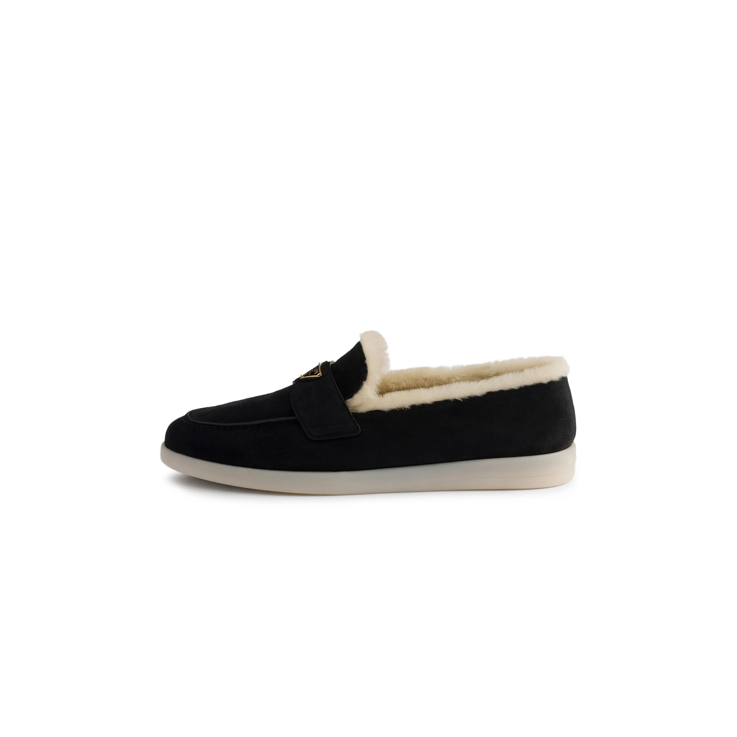 PRADA SUEDE AND WOOL LOAFERS  PRADA SUEDE AND WOOL LOAFERS